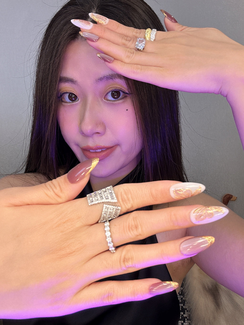 QModa 25-12S-1, URBAN SILENCE COLLECTION-Fully Grown, 100% hand made craft press on nails