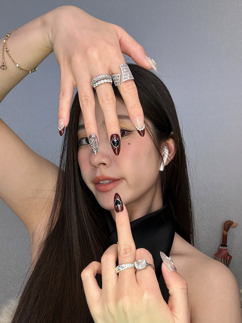 QModa 25-12S-3, PRIVATE SYMBOLS COLLECTION-Private Creed, 100% hand made craft press on nails