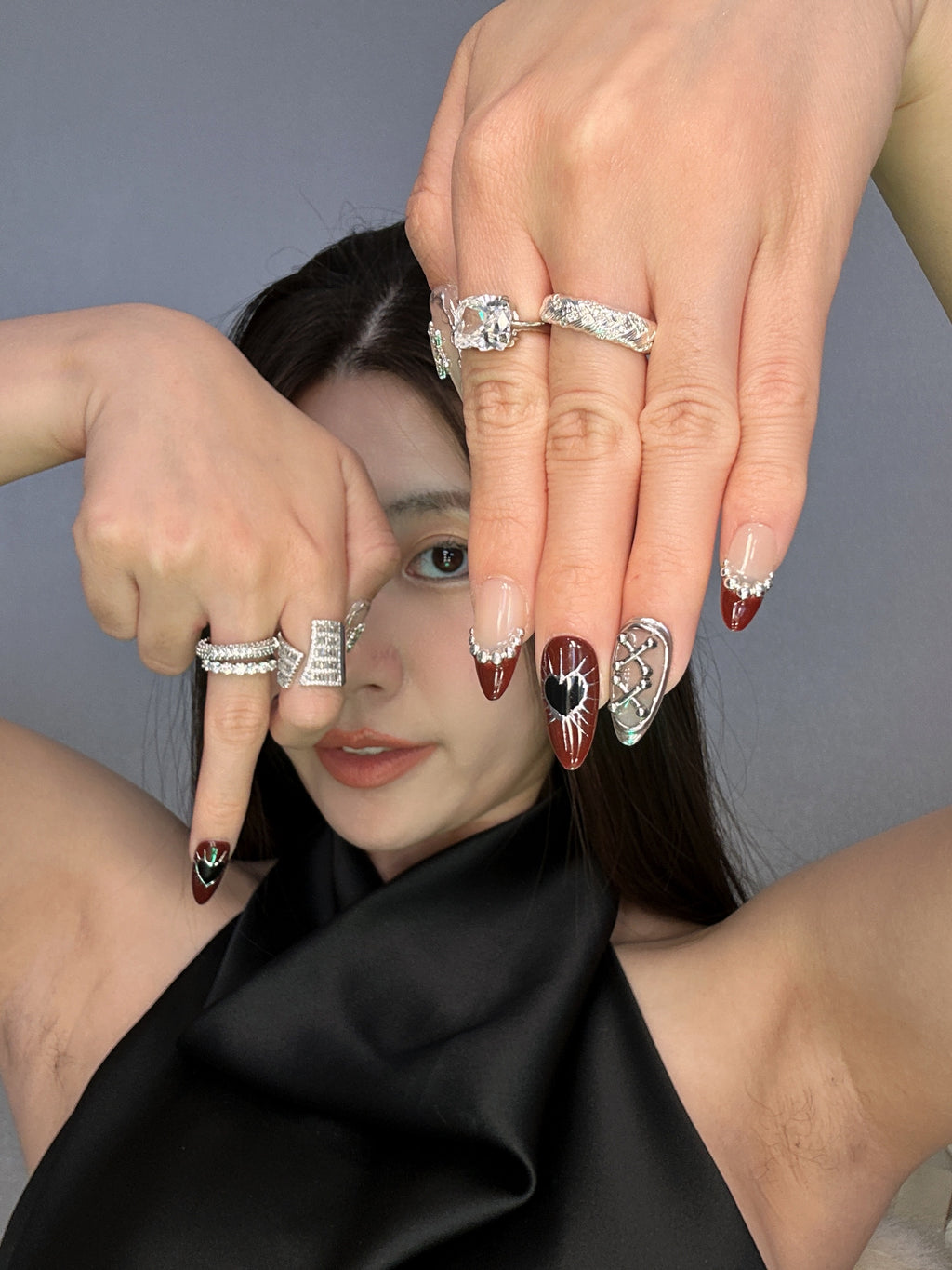 QModa 25-12S-3, PRIVATE SYMBOLS COLLECTION-Private Creed, 100% hand made craft press on nails