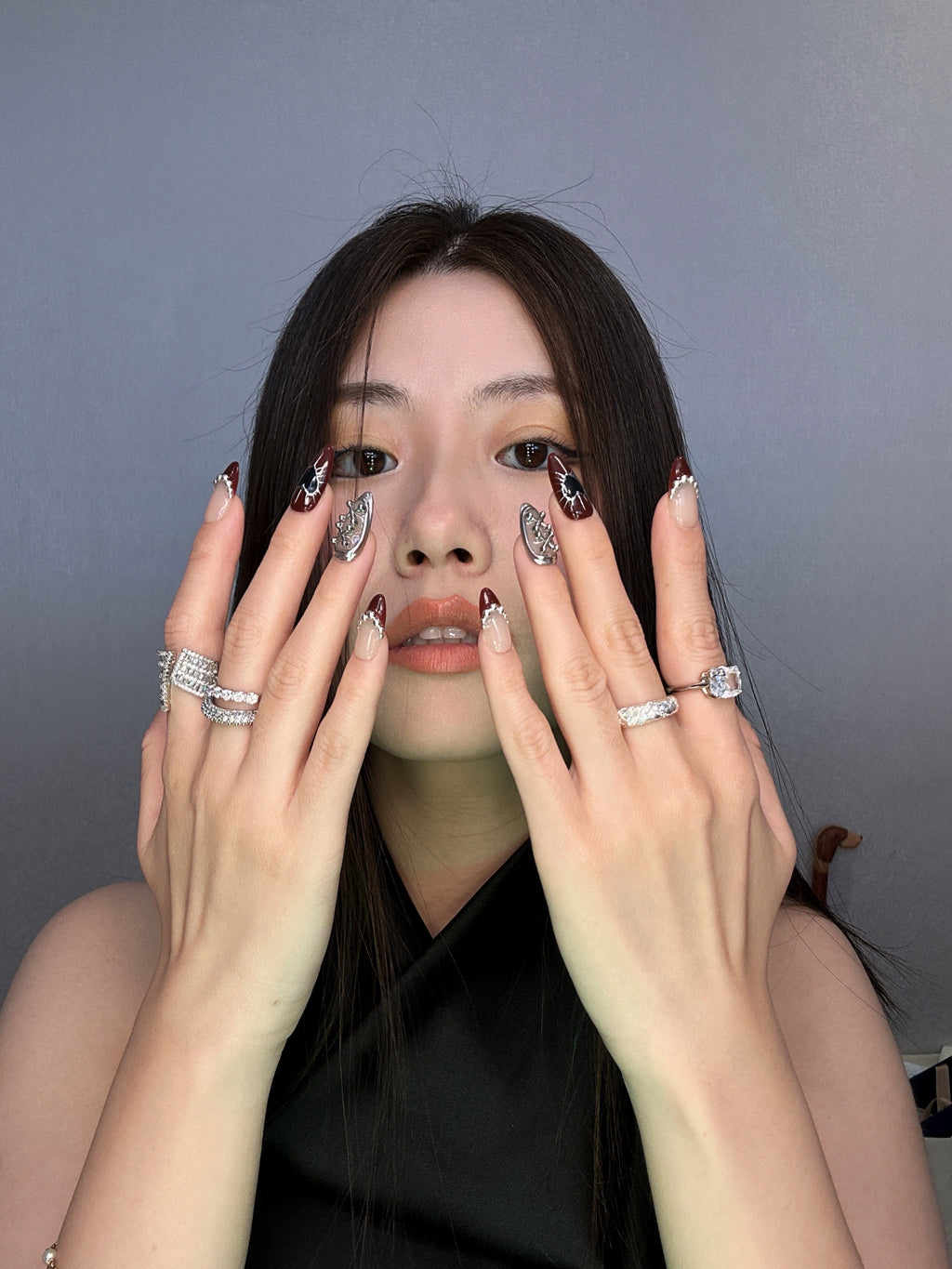 QModa 25-12S-3, PRIVATE SYMBOLS COLLECTION-Private Creed, 100% hand made craft press on nails