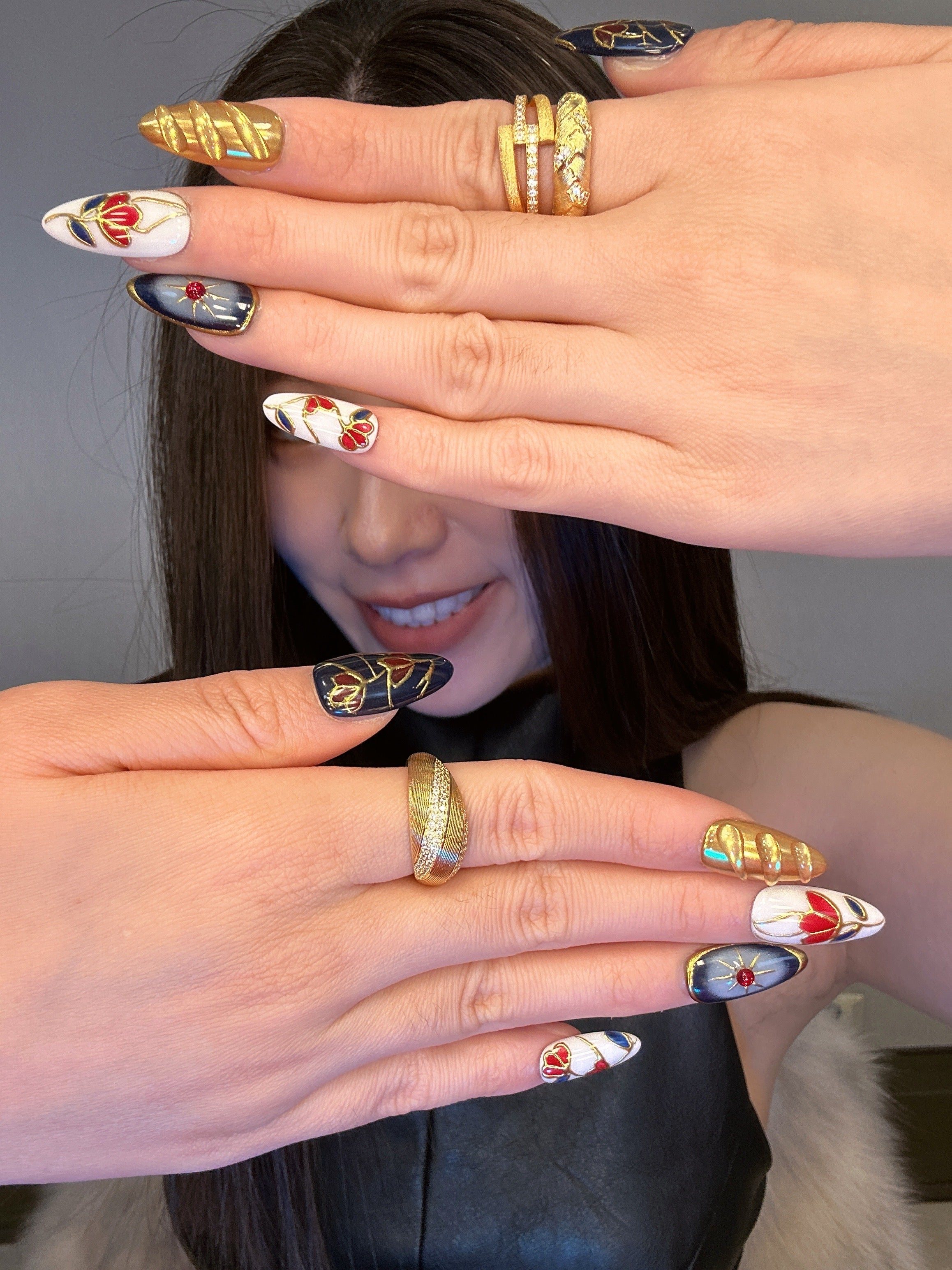 QModa 25-12S-4,PRIVATE SYMBOLS COLLECTION-Hard to Hold, 100% hand made craft press on nails