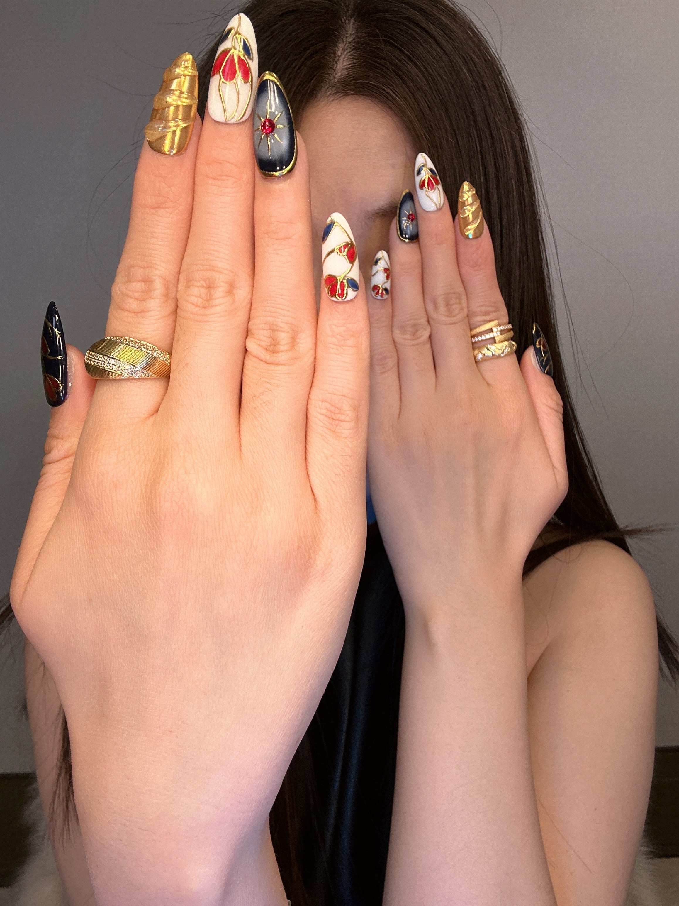 QModa 25-12S-4,PRIVATE SYMBOLS COLLECTION-Hard to Hold, 100% hand made craft press on nails