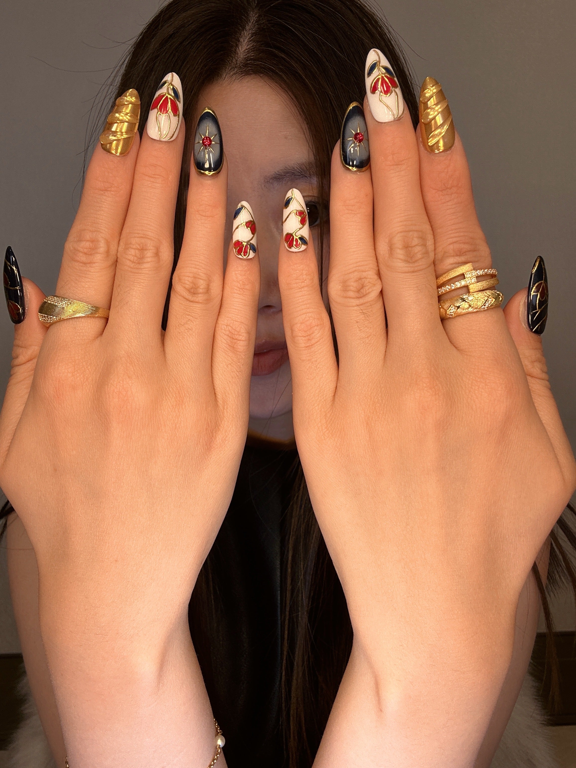 QModa 25-12S-4,PRIVATE SYMBOLS COLLECTION-Hard to Hold, 100% hand made craft press on nails