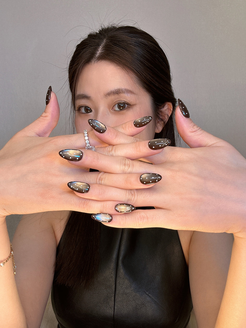 QModa 25-12S-5S, OFF-DUTY STATES COLLECTION -Soft Focus, 100% hand made craft press on nails