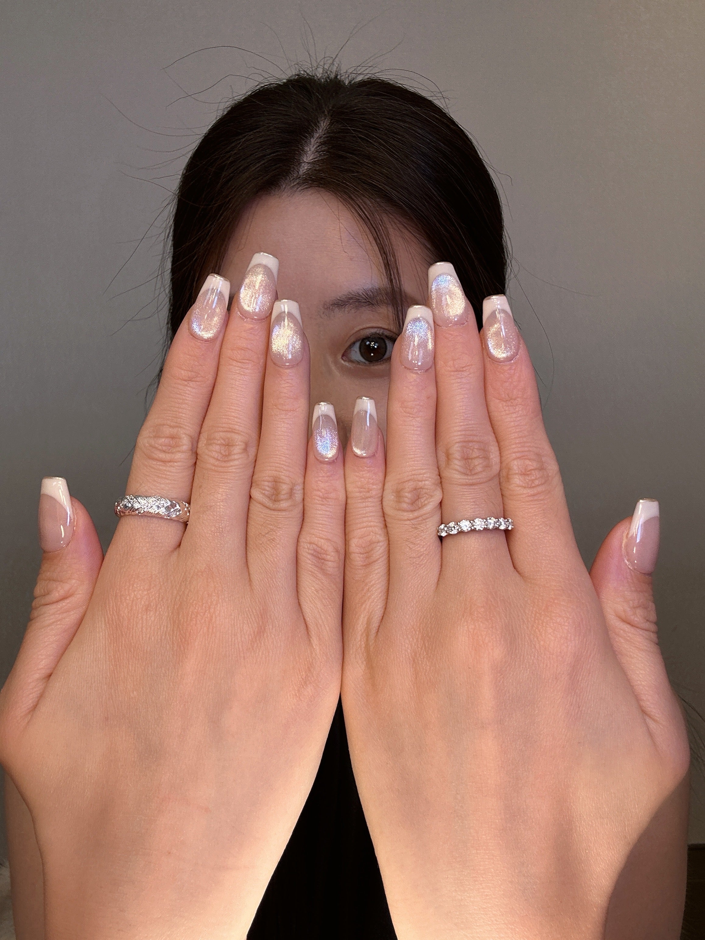 QModa 25-12S-7S, BARE ESSENTIALS COLLECTION-Second Skin, 100% hand made craft press on nails